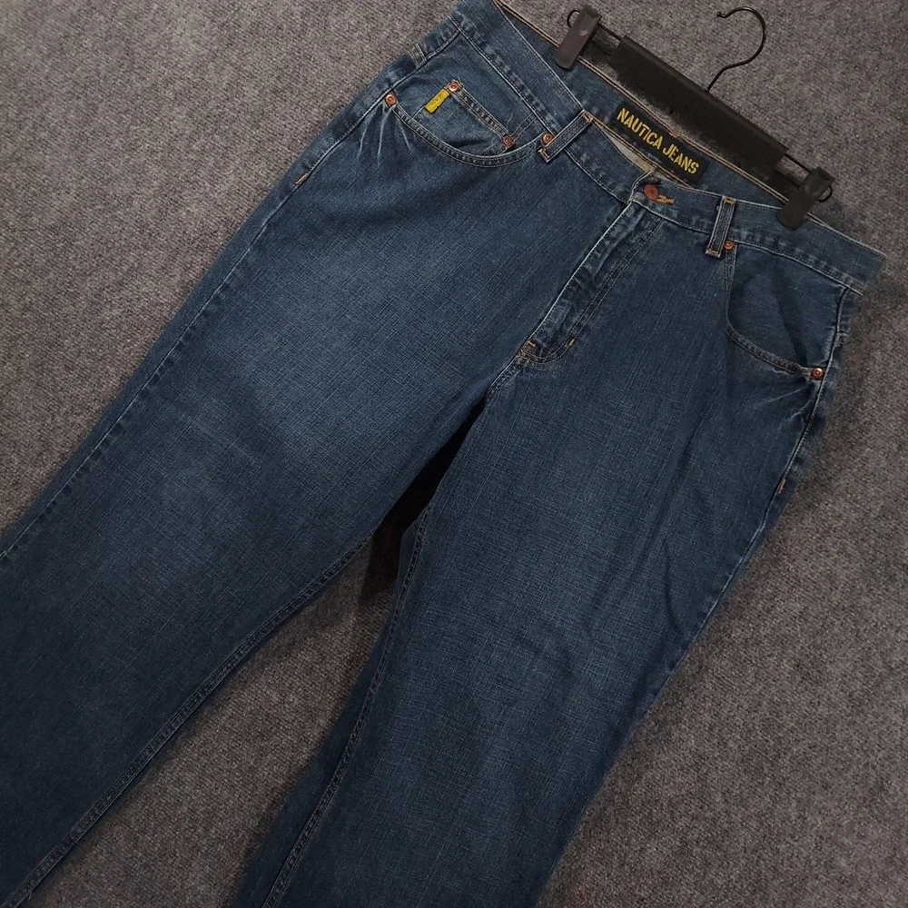 Nautica‎ Jeans Mens 36x30 Blue Medium Wash Regular Straight Denim Pants Casual
